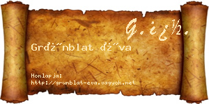 Grünblat Éva névjegykártya